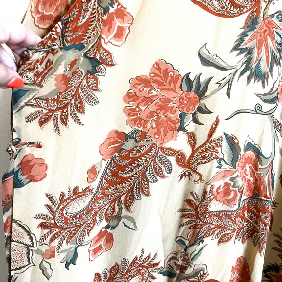 Ralph Lauren Collection Paisley Floral Silk Duster Kaftan Sz M Long Line Dress - Picture 9 of 14